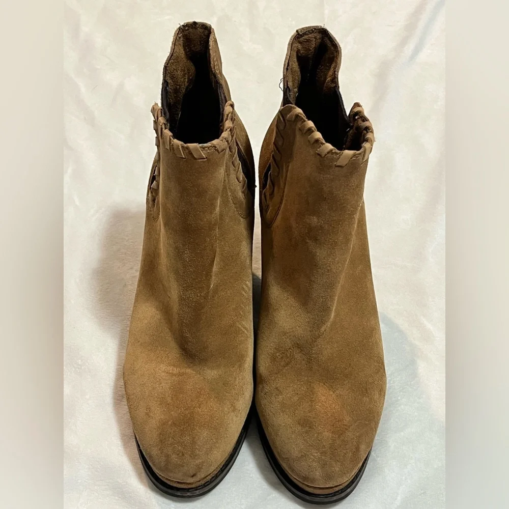 Ariat Women's Tan Brown Leather Wedge Ankle Boots Size 9.5 - Picture 4 of 14